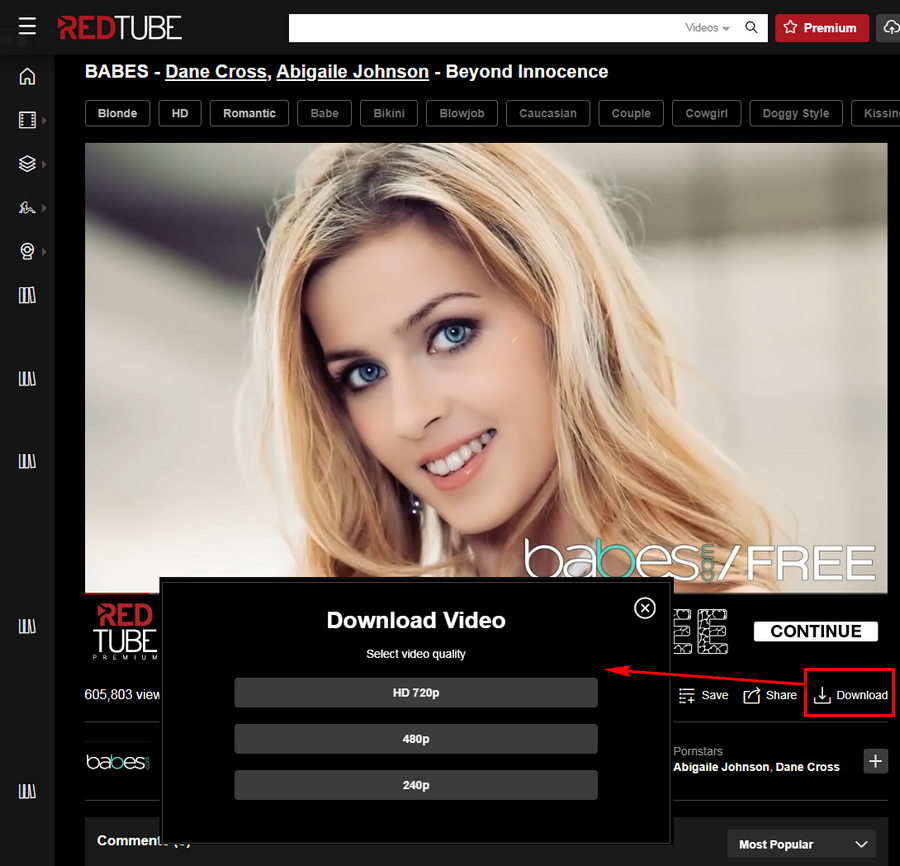 native download option on redtube
